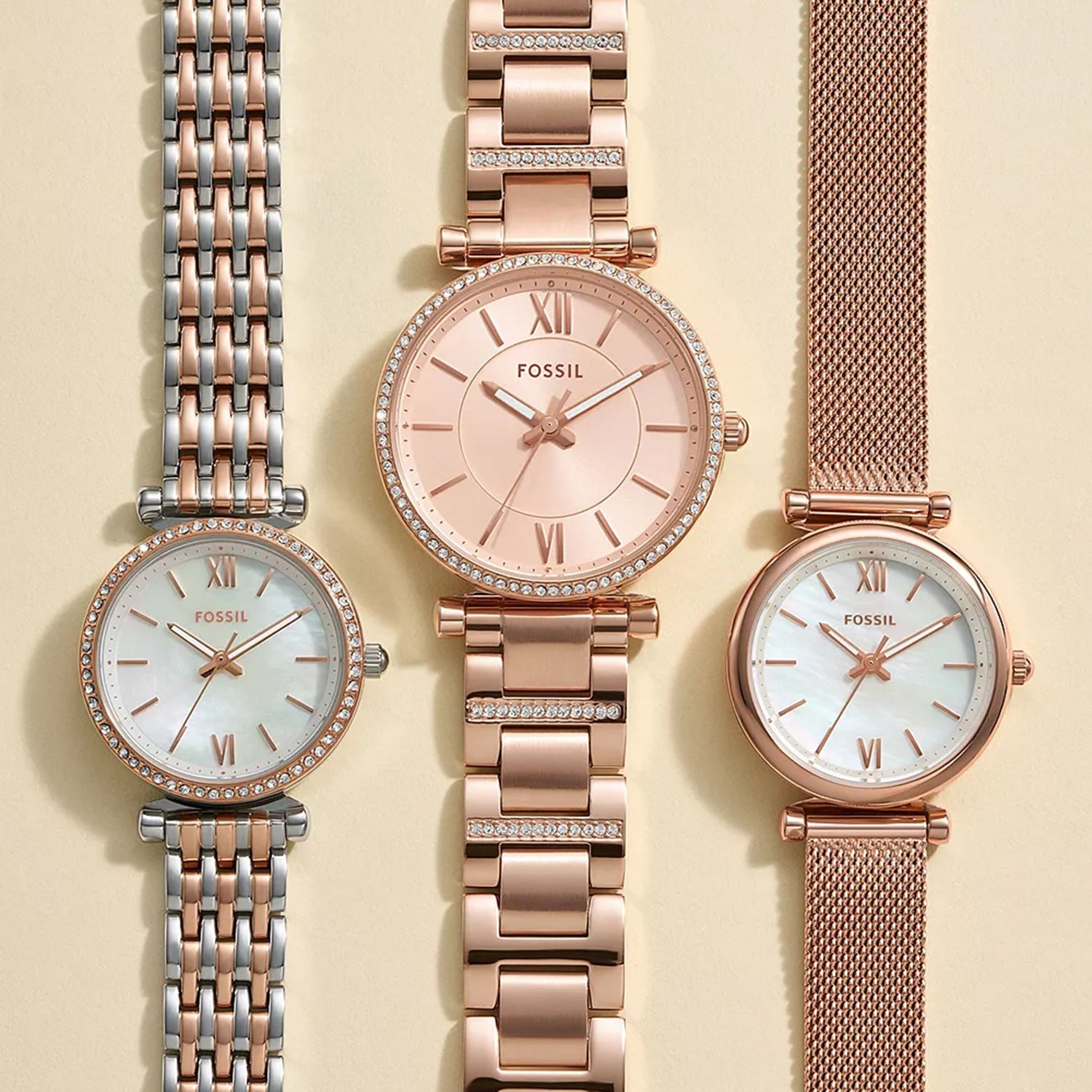 Carlie Women Quartz Mother Of Pearl Dial Analog Mesh Watch ES4433