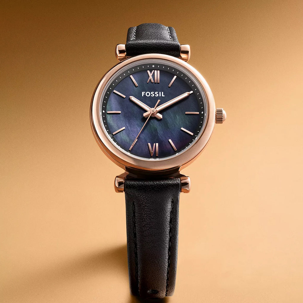 Carlie Mini Women Quartz Black Dial Analog Leather Watch ES4700