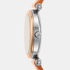 Carlie Women Quartz Blue Mother Of Pearl Dial Analog Leather Watch ES4701