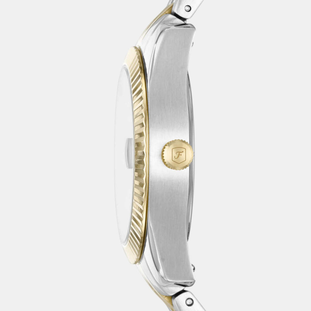 Scarlette Mini Women Quartz Gold Dial Analog Stainless Steel Watch ES4949