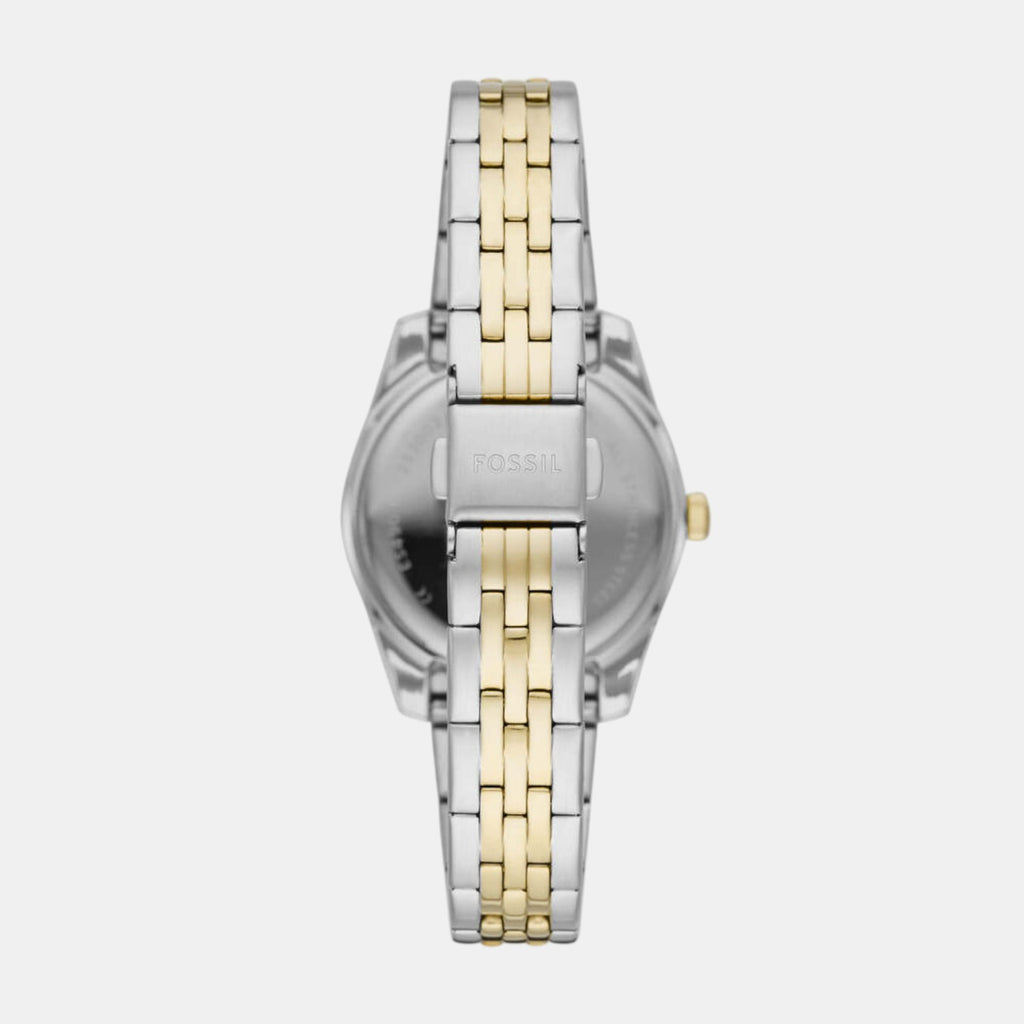 Scarlette Mini Women Quartz Gold Dial Analog Stainless Steel Watch ES4949