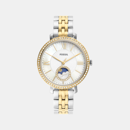 Jacqueline Women Quartz White Mother Of Pearl Dial Multi-Function Stainless Steel Watch ES5166