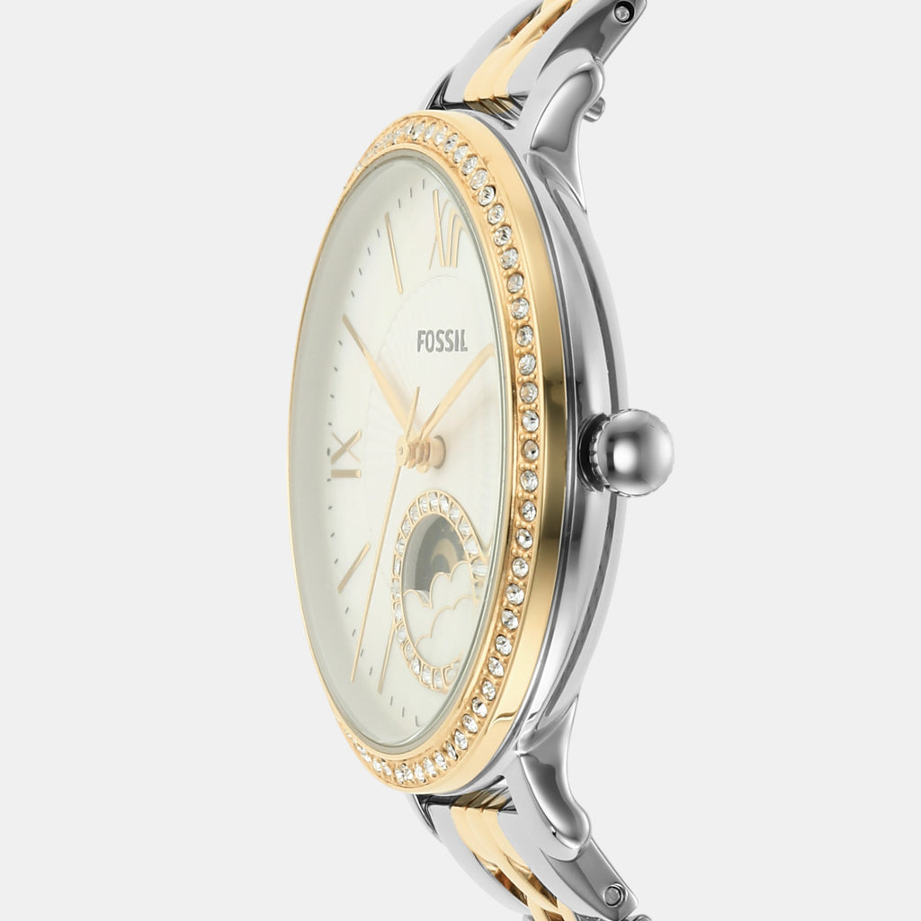 Jacqueline Women Quartz White Mother Of Pearl Dial Multi-Function Stainless Steel Watch ES5166
