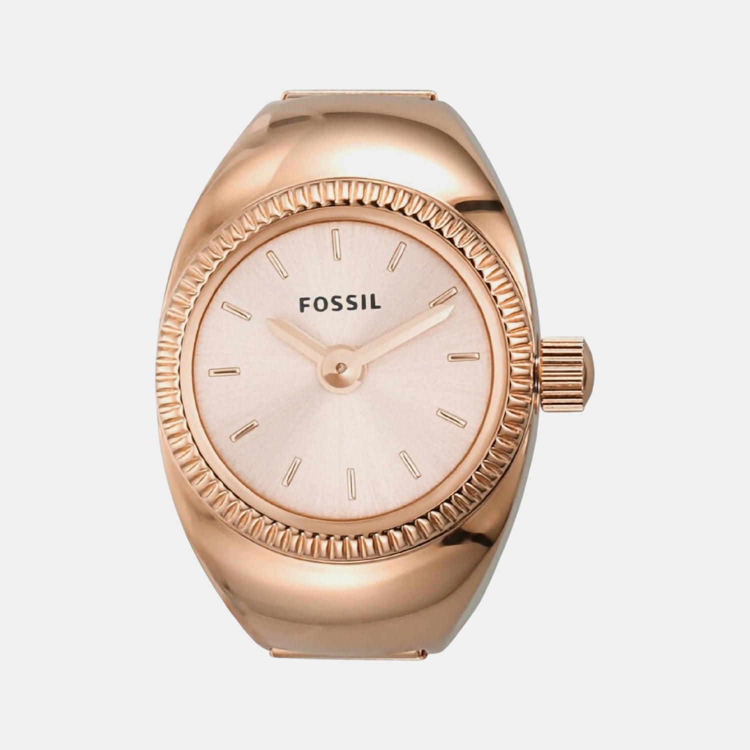 Watch Ring Women Quartz Rose Gold Dial Analog Stainless Steel Watch ES5247