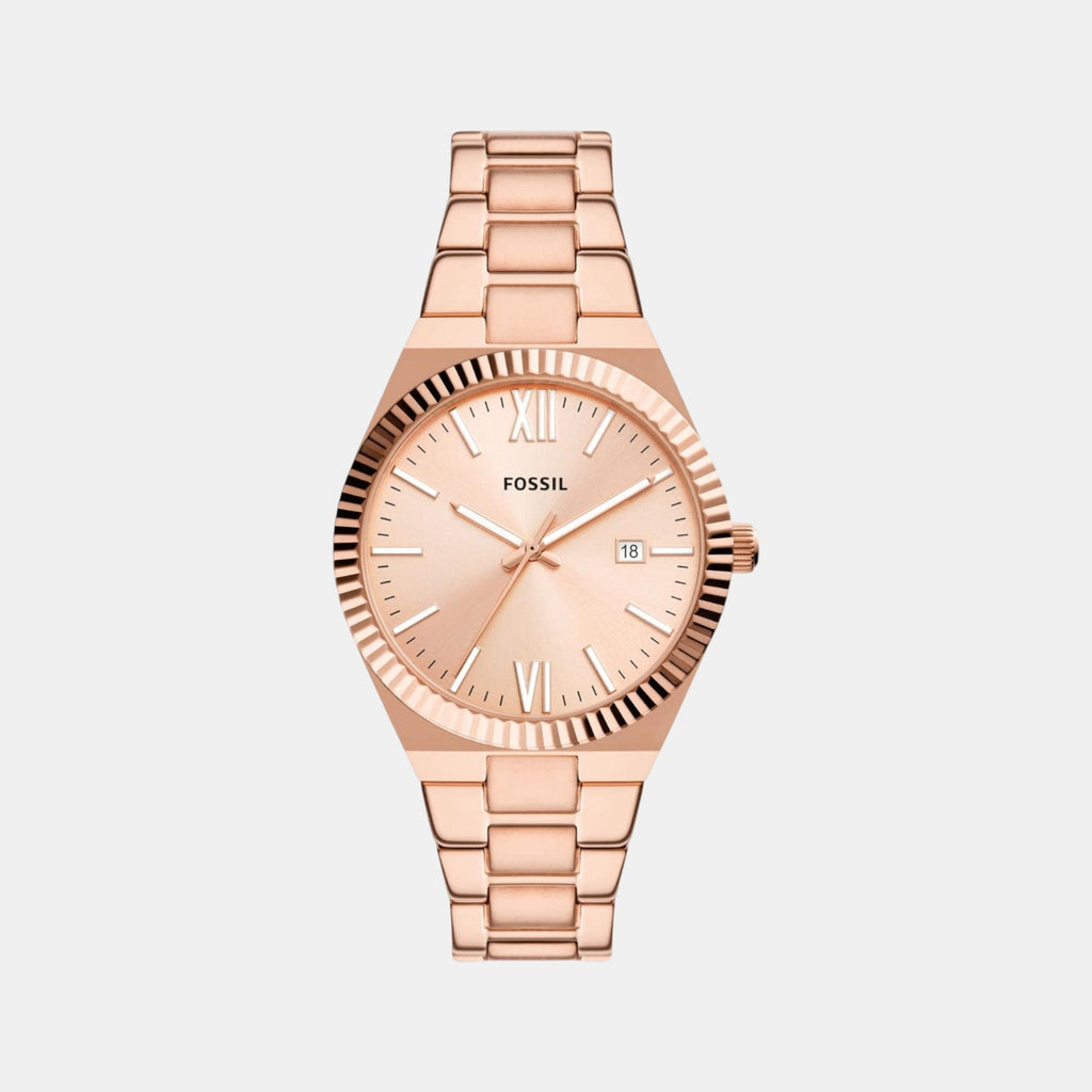 Scarlette Women Quartz Rose Gold Dial Analog Stainless Steel Watch ES5258