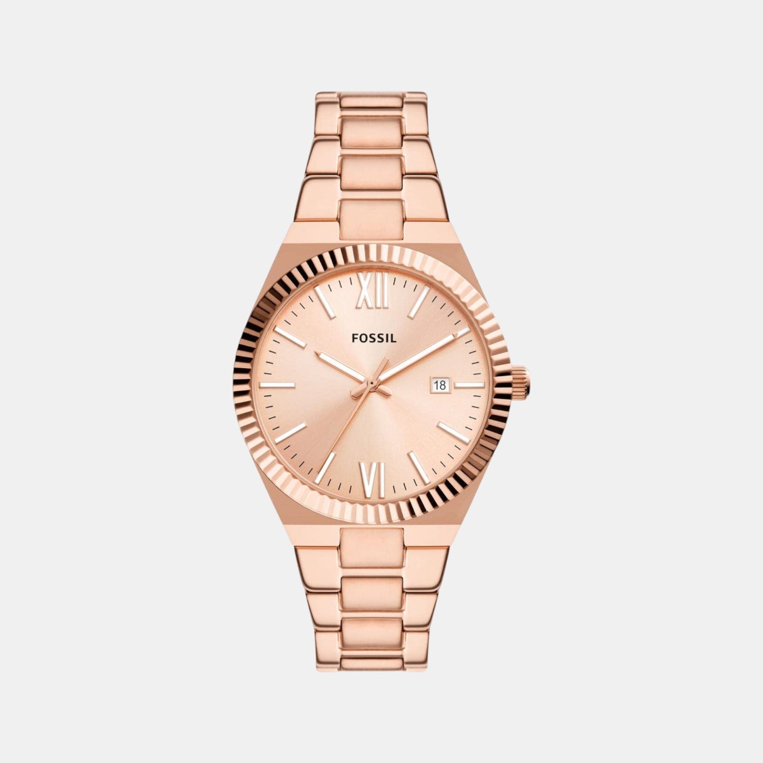 Scarlette Women Quartz Rose Gold Dial Analog Stainless Steel Watch ES5258