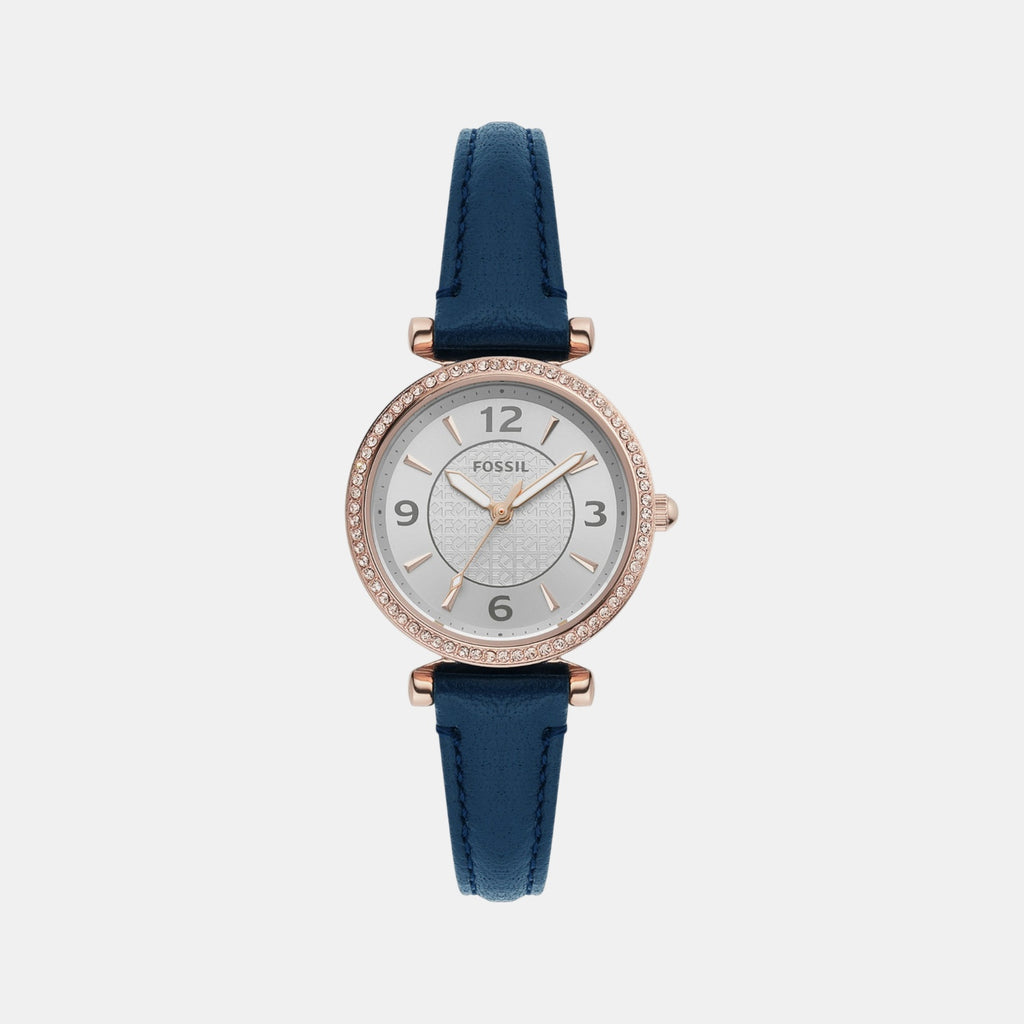 Carlie Women Quartz Silver Dial Analog Leather Watch ES5295