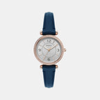 Carlie Women Quartz Silver Dial Analog Leather Watch ES5295