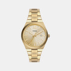 Scarlette Women Quartz Gold Dial Analog Stainless Steel Watch ES5299