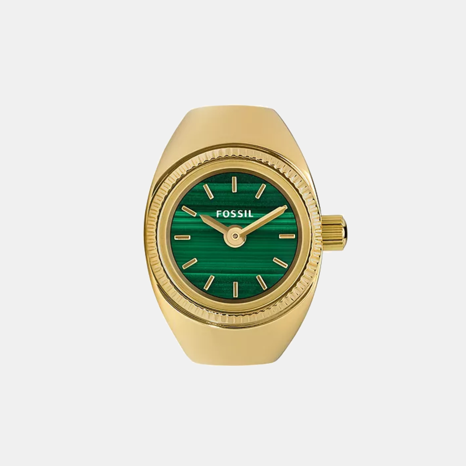 Watch Ring Women Quartz Green Dial Analog Stainless Steel Watch ES5308
