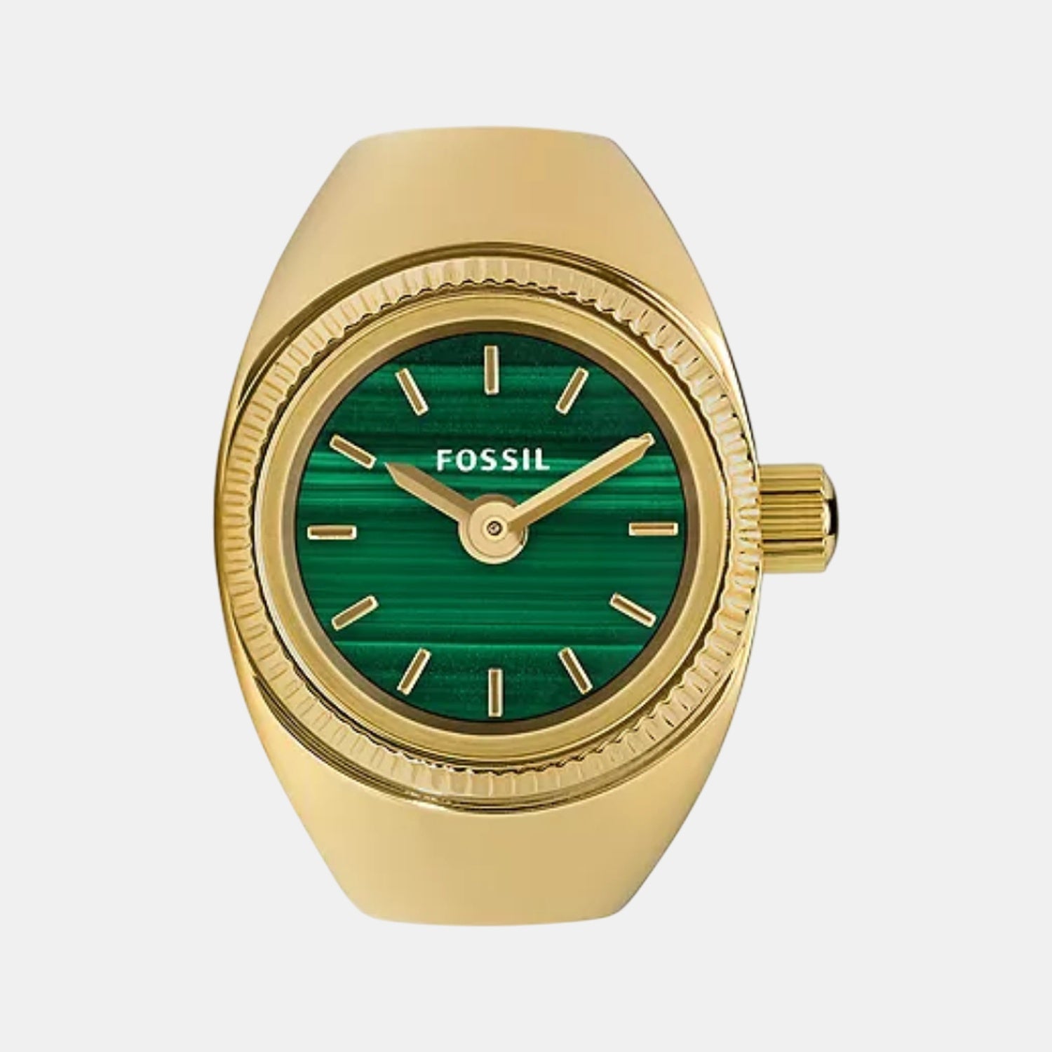 Watch Ring Women Quartz Green Dial Analog Stainless Steel Watch ES5308