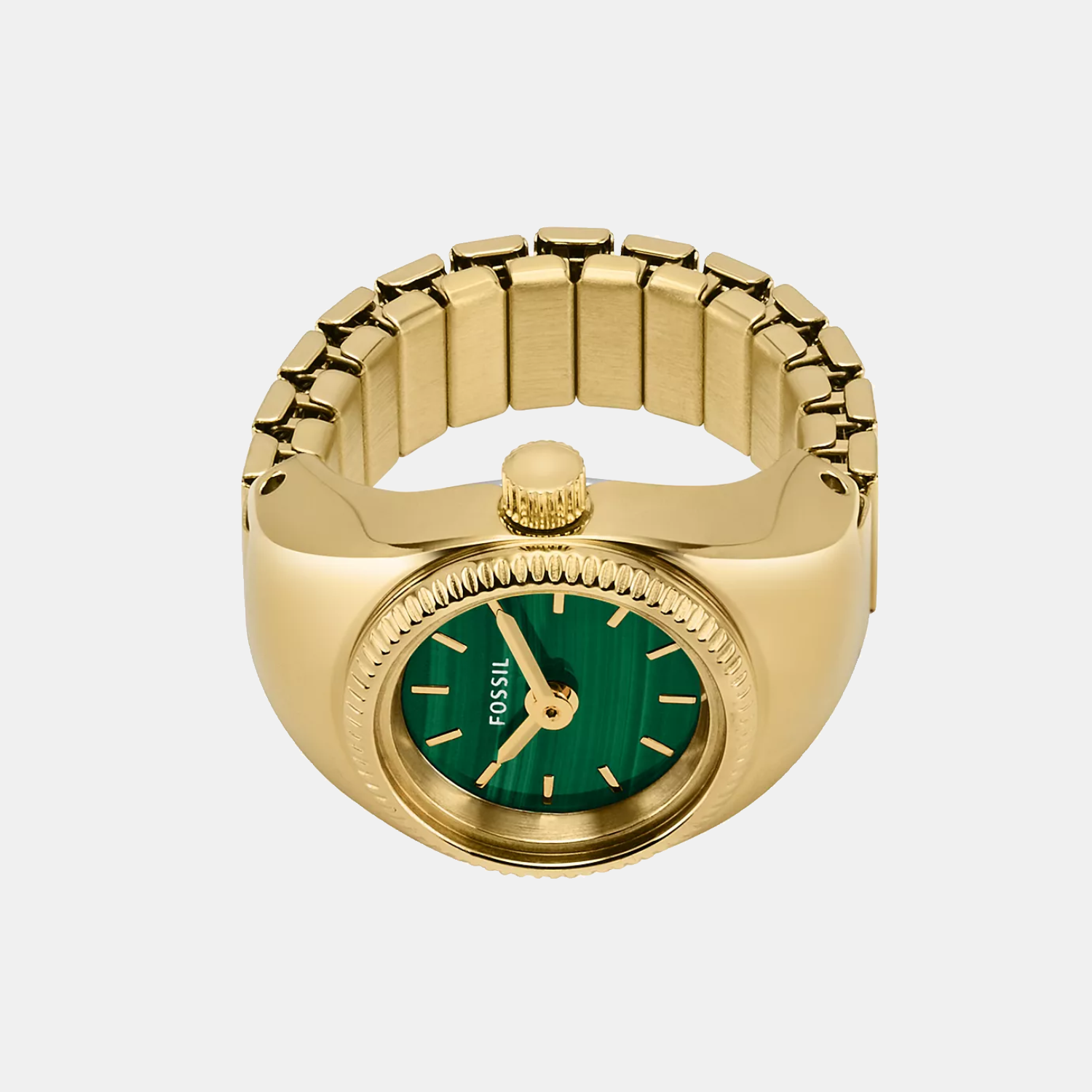 Watch Ring Women Quartz Green Dial Analog Stainless Steel Watch ES5308