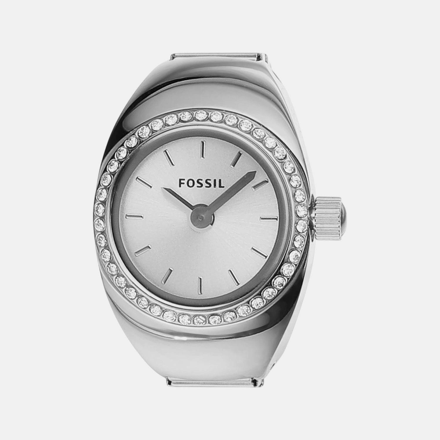 Watch Ring Women Quartz Silver Dial Analog Stainless Steel Watch ES5321