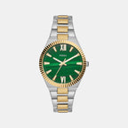 Scarlette Women Quartz Green Dial Analog Stainless Steel Watch ES5334