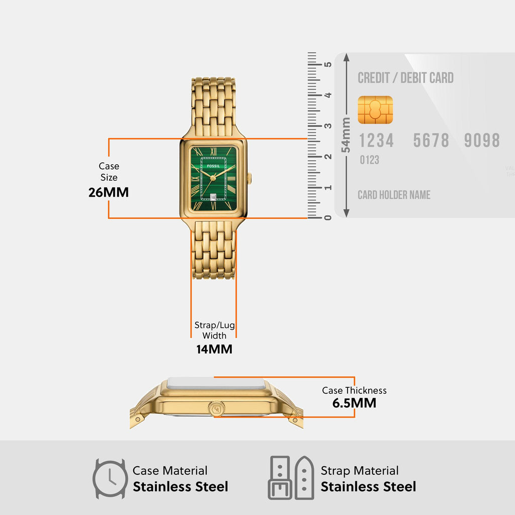 Raquel Women Quartz Green Dial Analog Stainless Steel Watch ES5341