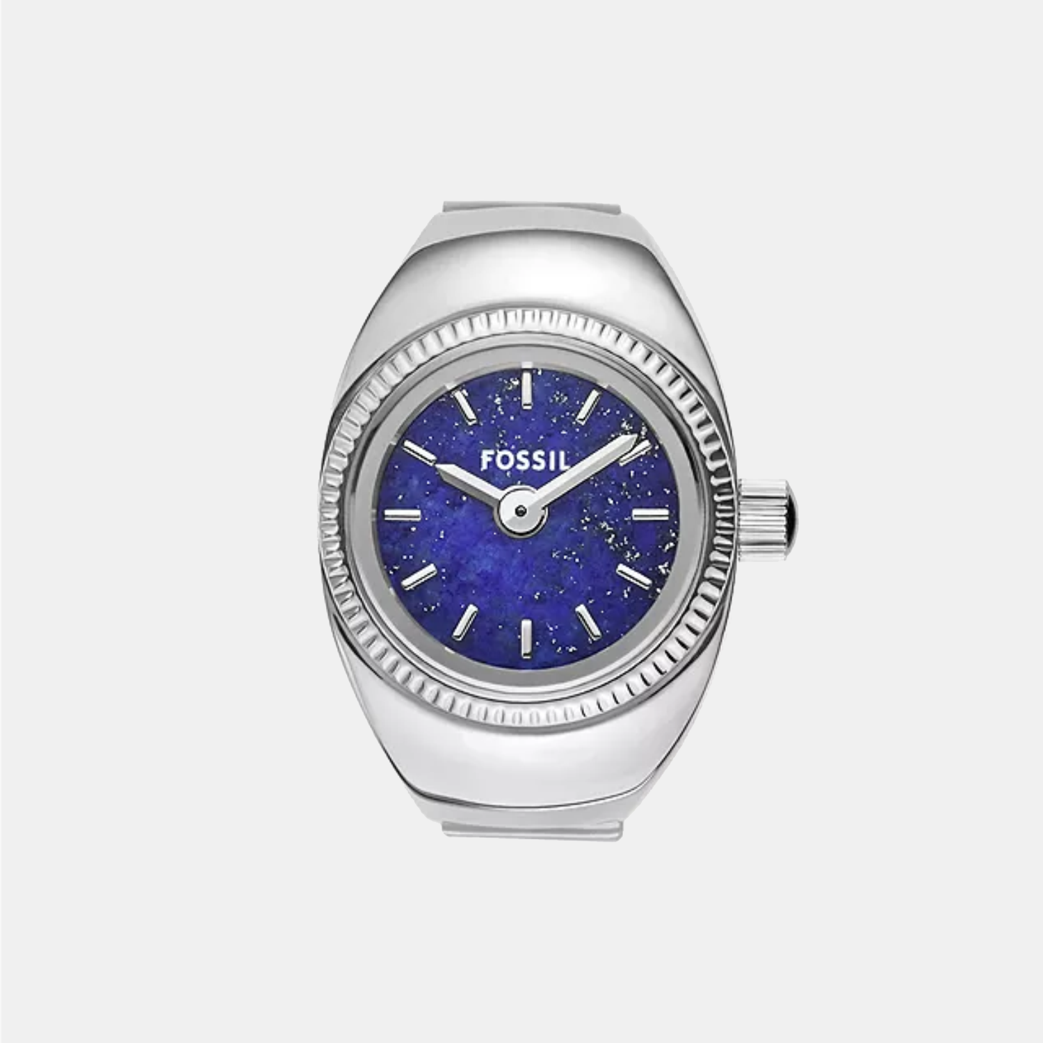 Watch Ring Women Quartz Blue Dial Analog Stainless Steel Watch ES5347