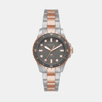 Fossil Blue Dive Women Quartz Grey Dial Analog Stainless Steel Watch ES5348