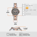 Fossil Blue Dive Women Quartz Grey Dial Analog Stainless Steel Watch ES5348