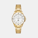 Fossil Blue Dive Women Quartz White Dial Analog Stainless Steel Watch ES5350