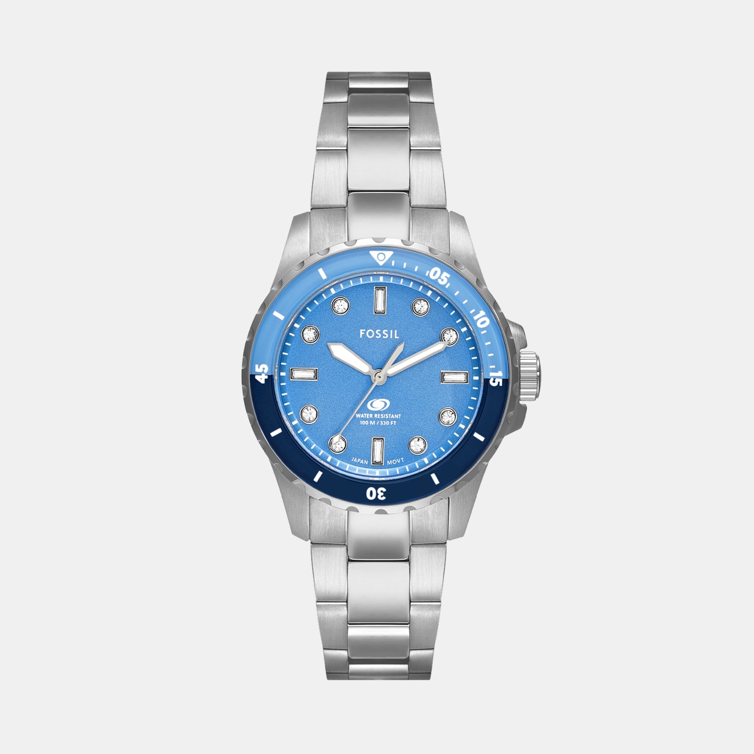 Stainless Steel Watch Fossil Blue Water Resistant Watch Fossil