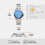 Fossil Blue Dive Women Quartz Blue Dial Analog Stainless Steel Watch ES5353