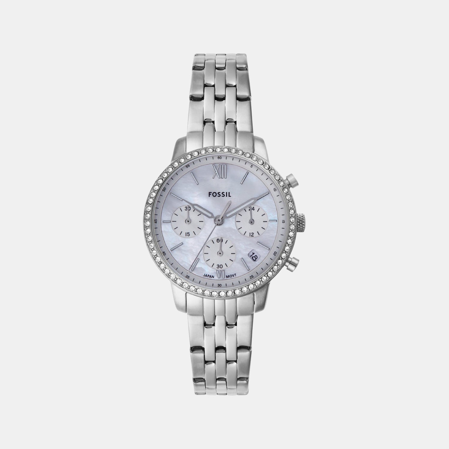 Neutra Women Quartz White Dial Chronograph Stainless Steel Watch ES5357