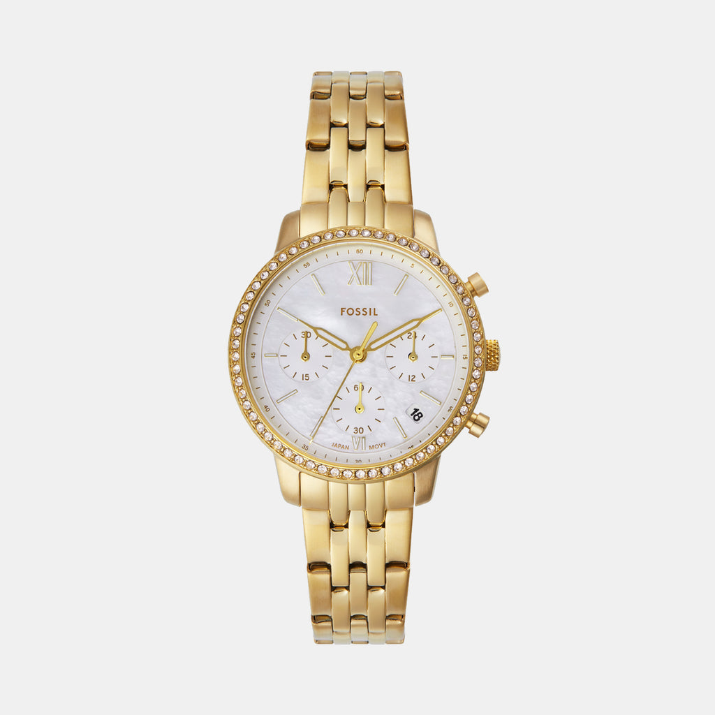 Neutra Women Quartz White Dial Chronograph Stainless Steel Watch ES5358