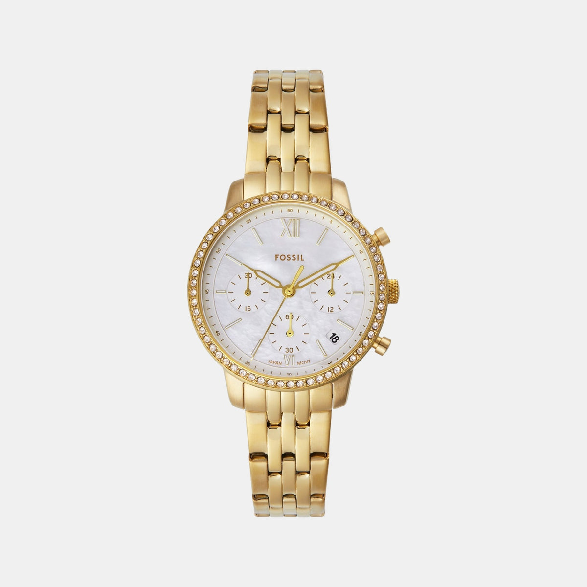 Neutra Women Quartz Mother Of Pearl Dial Chronograph Stainless Steel Watch ES5358