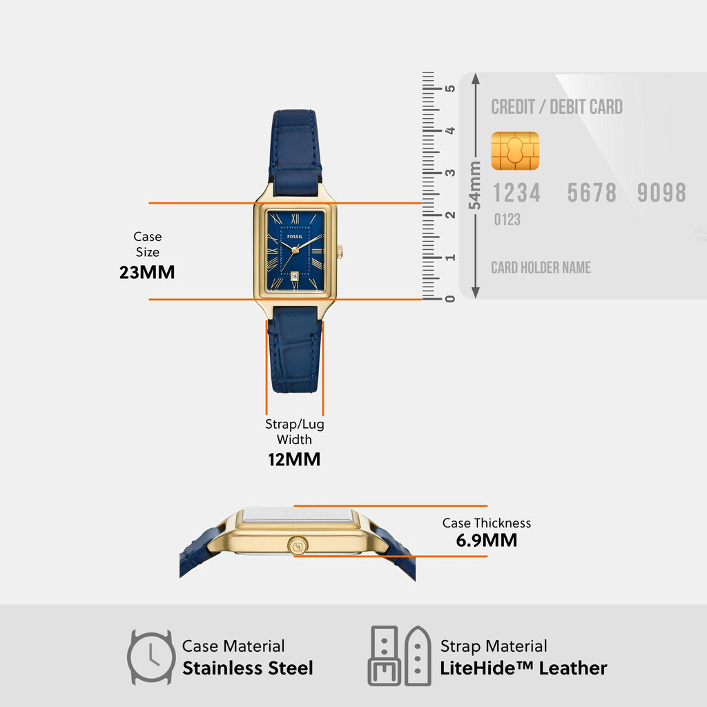 Raquel Women Quartz Blue Dial Analog Leather Watch ES5365