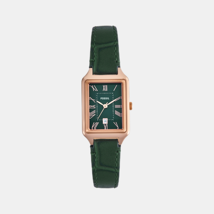 Raquel Women Quartz Green Dial Analog Leather Watch ES5366