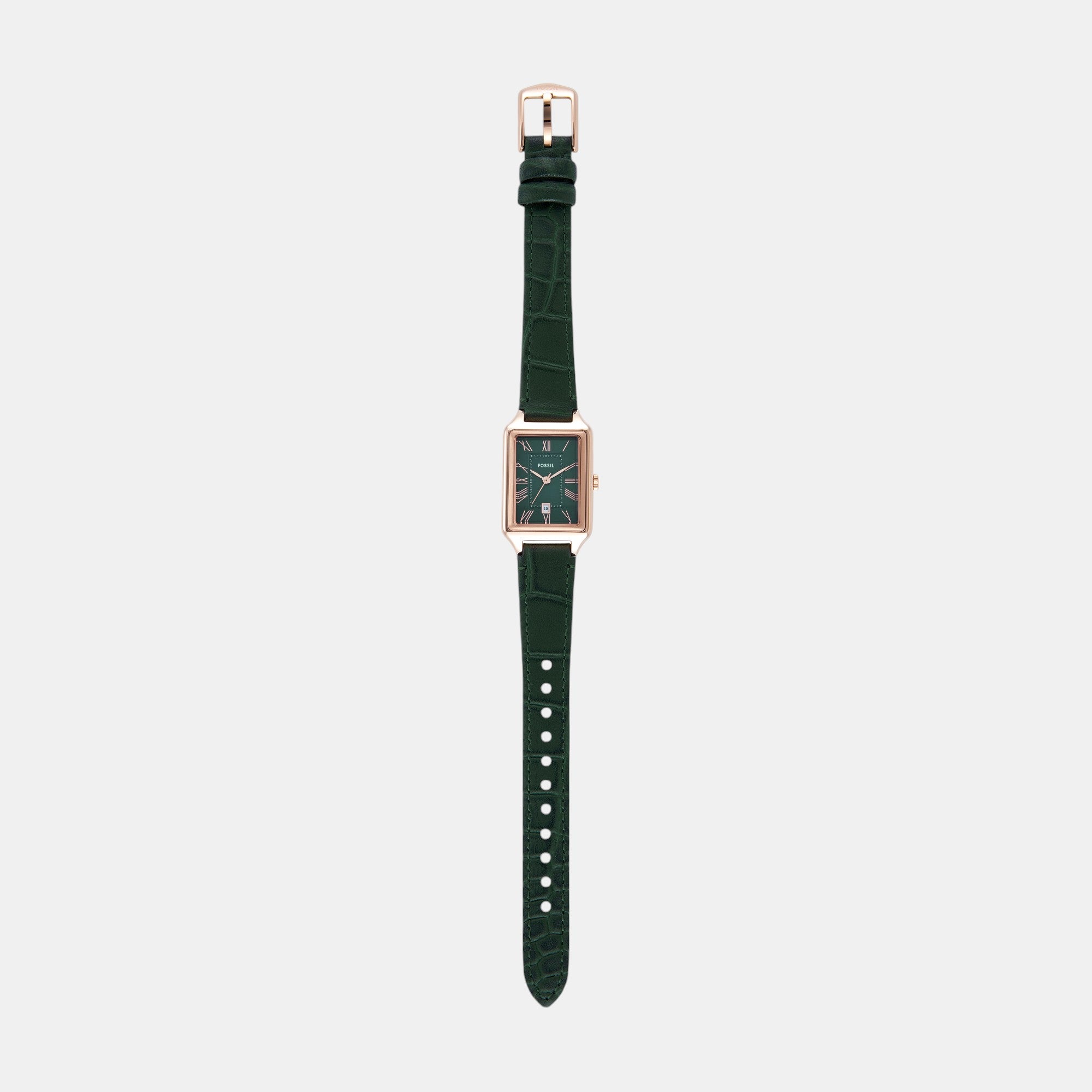 Raquel Women Quartz Green Dial Analog Leather Watch ES5366