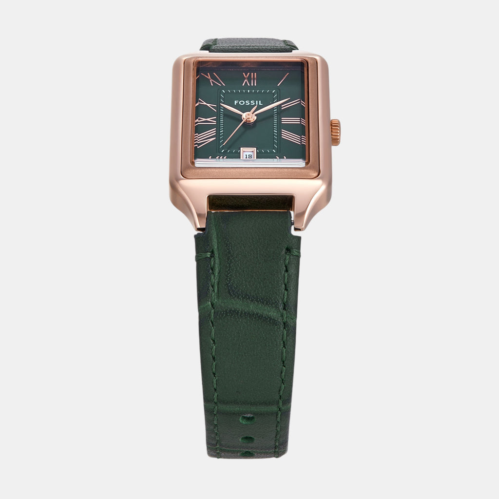 Raquel Women Quartz Green Dial Analog Leather Watch ES5366