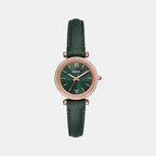 Carlie Women Quartz Green Dial Analog Leather Watch ES5370