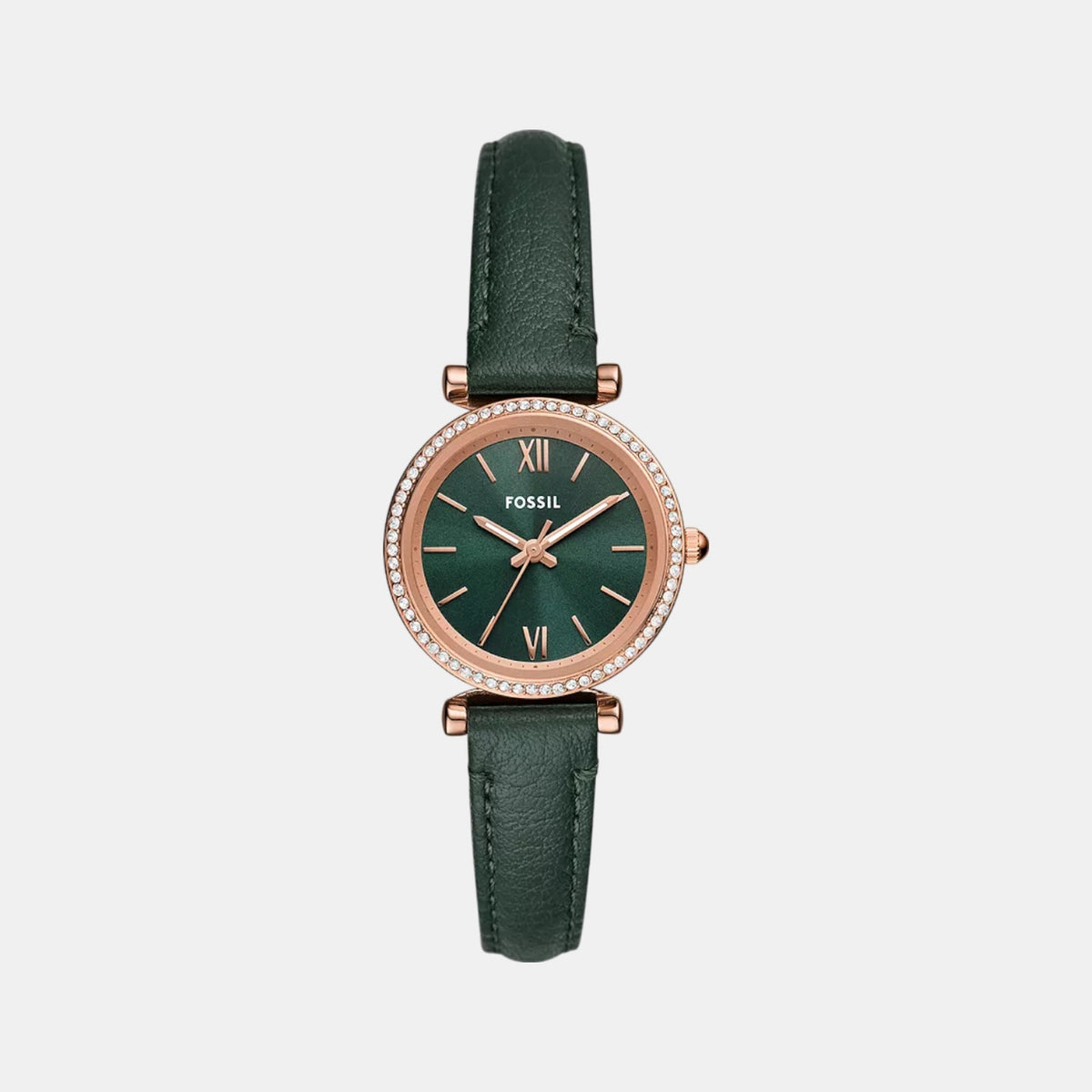 Carlie Women Quartz Green Dial Analog Leather Watch ES5370