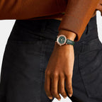 Carlie Women Quartz Green Dial Analog Leather Watch ES5370