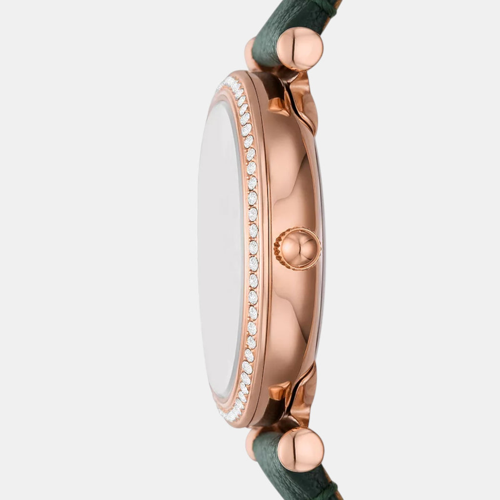 Carlie Women Quartz Green Dial Analog Leather Watch ES5370