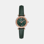 Carlie Women Quartz Green Dial Analog Leather Watch ES5370