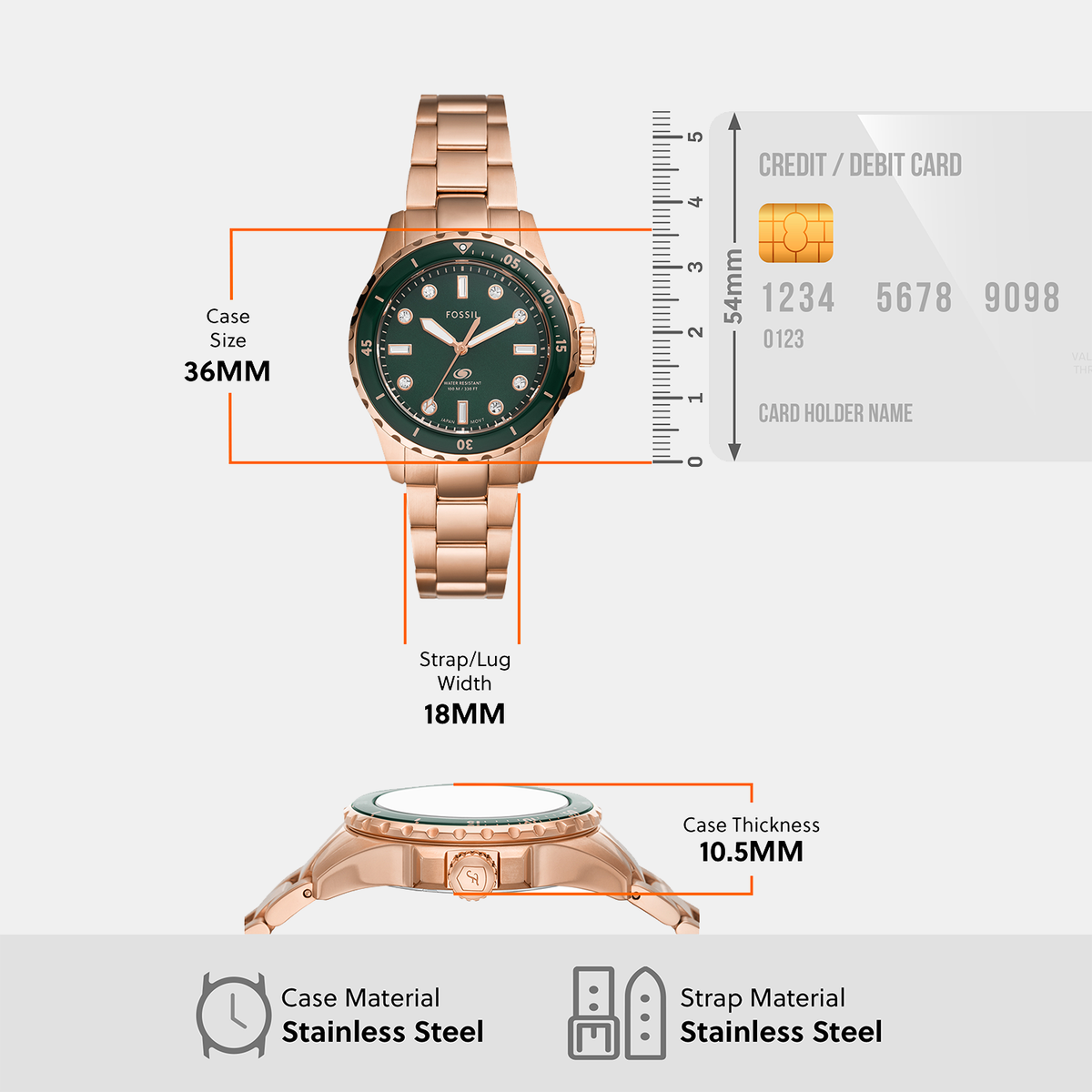 Fossil Stainless Steel Round watch