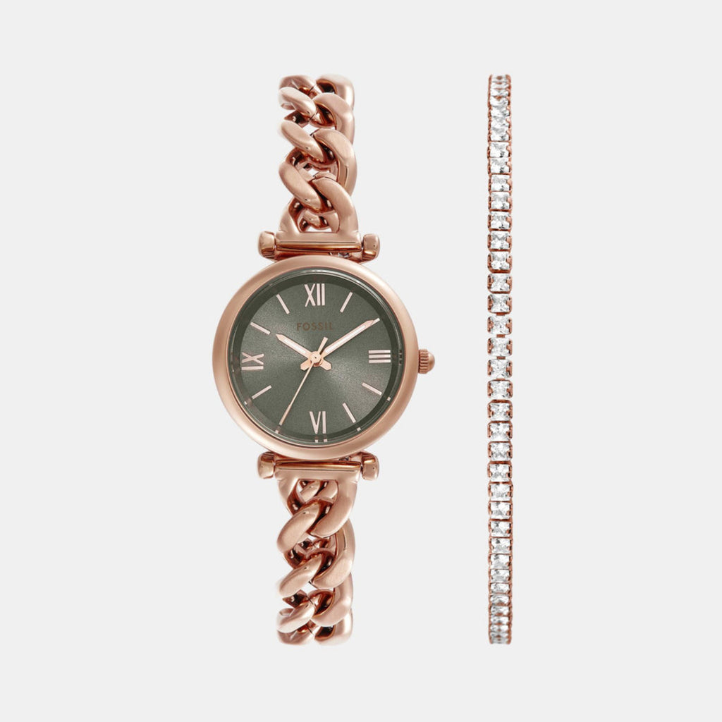 Carlie Women Quartz Grey Dial Analog Stainless Steel Watch ES5378SET