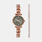 Carlie Women Quartz Grey Dial Analog Stainless Steel Watch ES5378SET