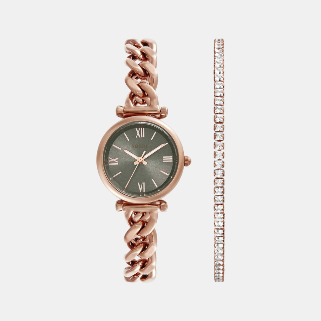 Carlie Women Quartz Grey Dial Analog Stainless Steel Watch ES5378SET