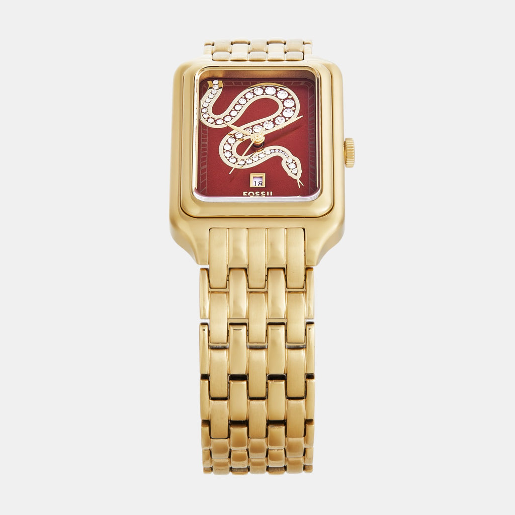 Raquel Women Quartz Red Dial Analog Stainless Steel Watch ES5379