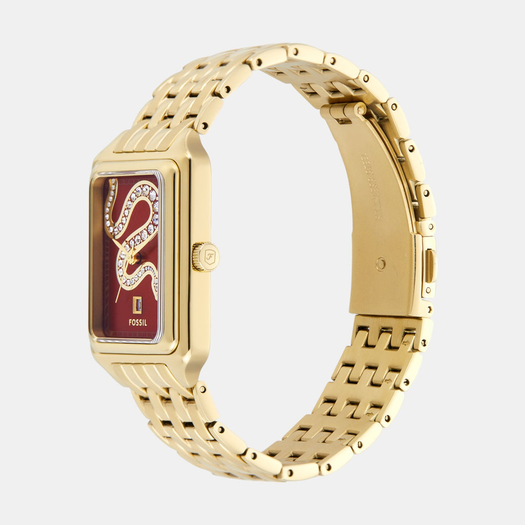 Raquel Women Quartz Red Dial Analog Stainless Steel Watch ES5379