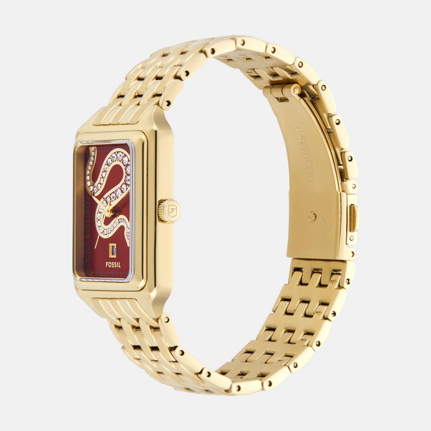 Raquel Women Quartz Red Dial Analog Stainless Steel Watch ES5379