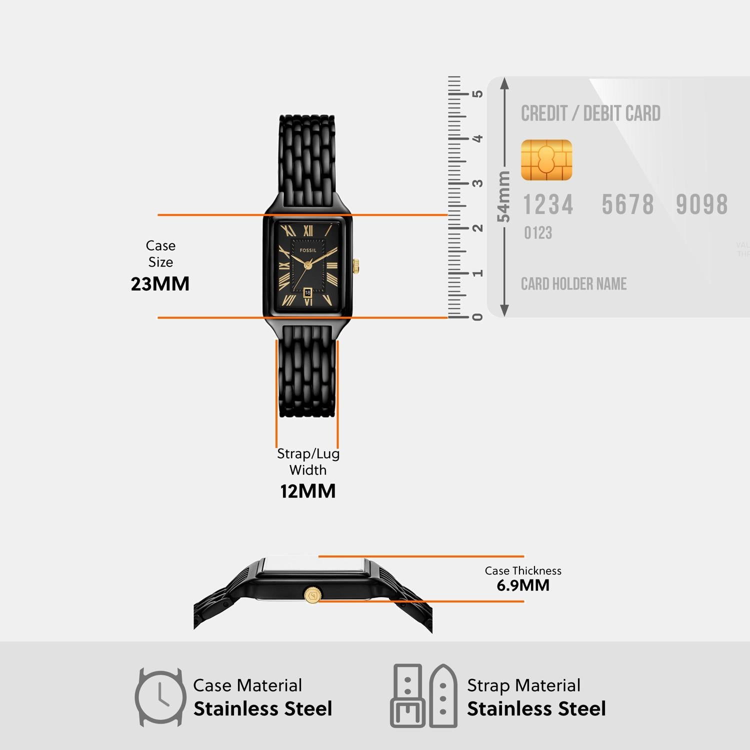 Raquel Women Quartz Black Dial Analog Stainless Steel Watch ES5385