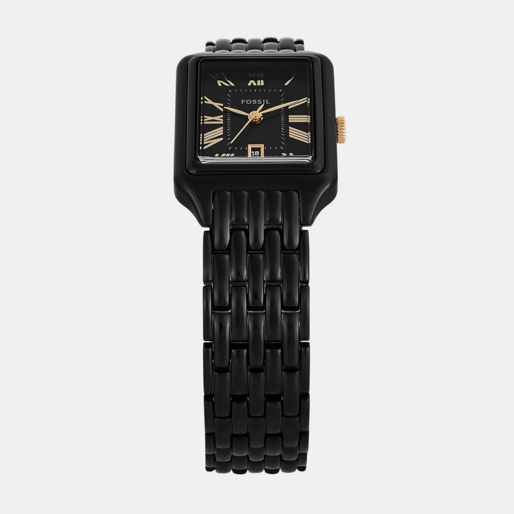 Raquel Women Quartz Black Dial Analog Stainless Steel Watch ES5385