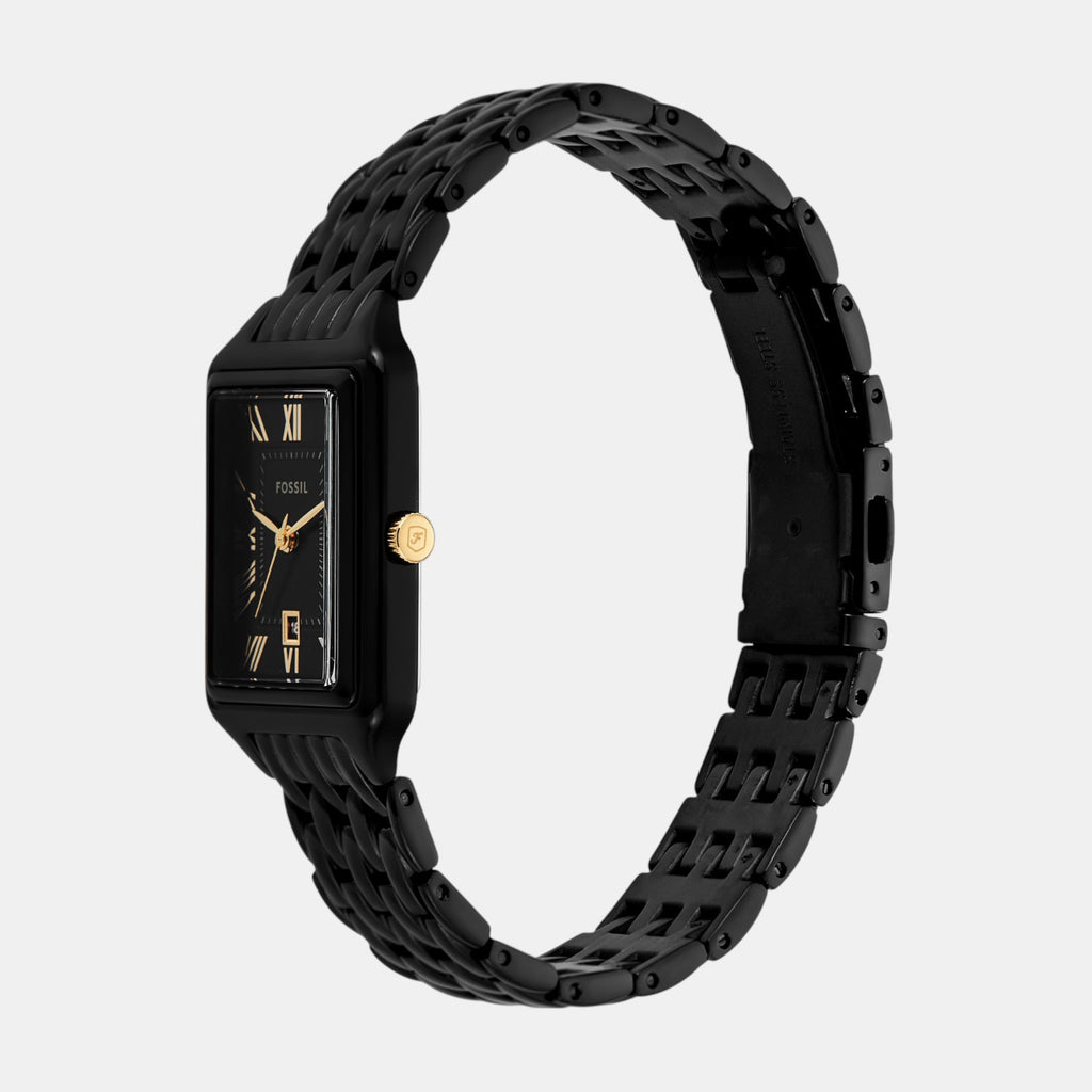 Raquel Women Quartz Black Dial Analog Stainless Steel Watch ES5385