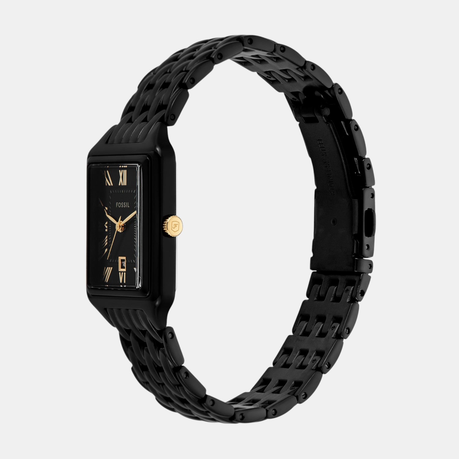 Raquel Women Quartz Black Dial Analog Stainless Steel Watch ES5385