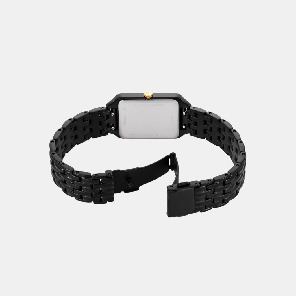 Raquel Women Quartz Black Dial Analog Stainless Steel Watch ES5385