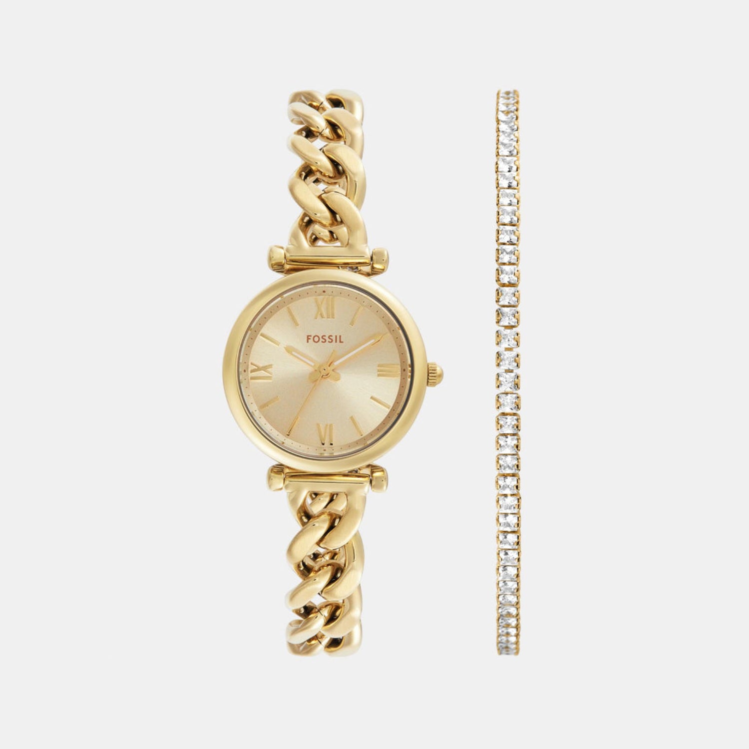 Carlie Women Quartz Gold Dial Analog Stainless Steel Watch ES5387SET